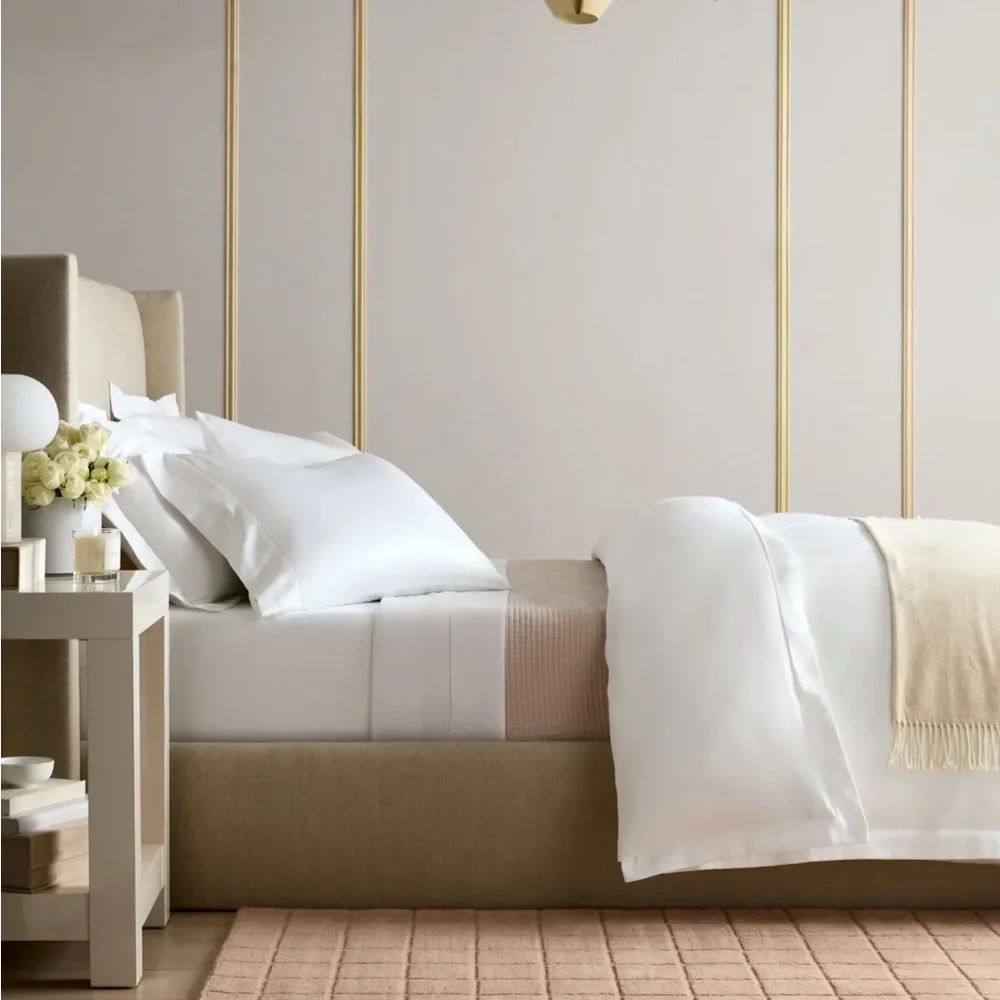 Quince Giza Cotton Sateen Duvet Cover White Full Queen